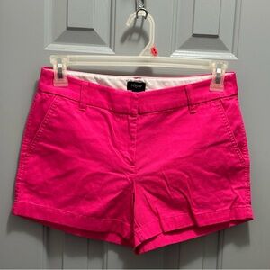 J.CREW Factory Women’s 3.5" Classic Chino Shorts Neon Fuchsia Size 4 100% Cotton